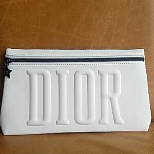 LARGE Christian Dior White Cosmetic Clutch Bag
